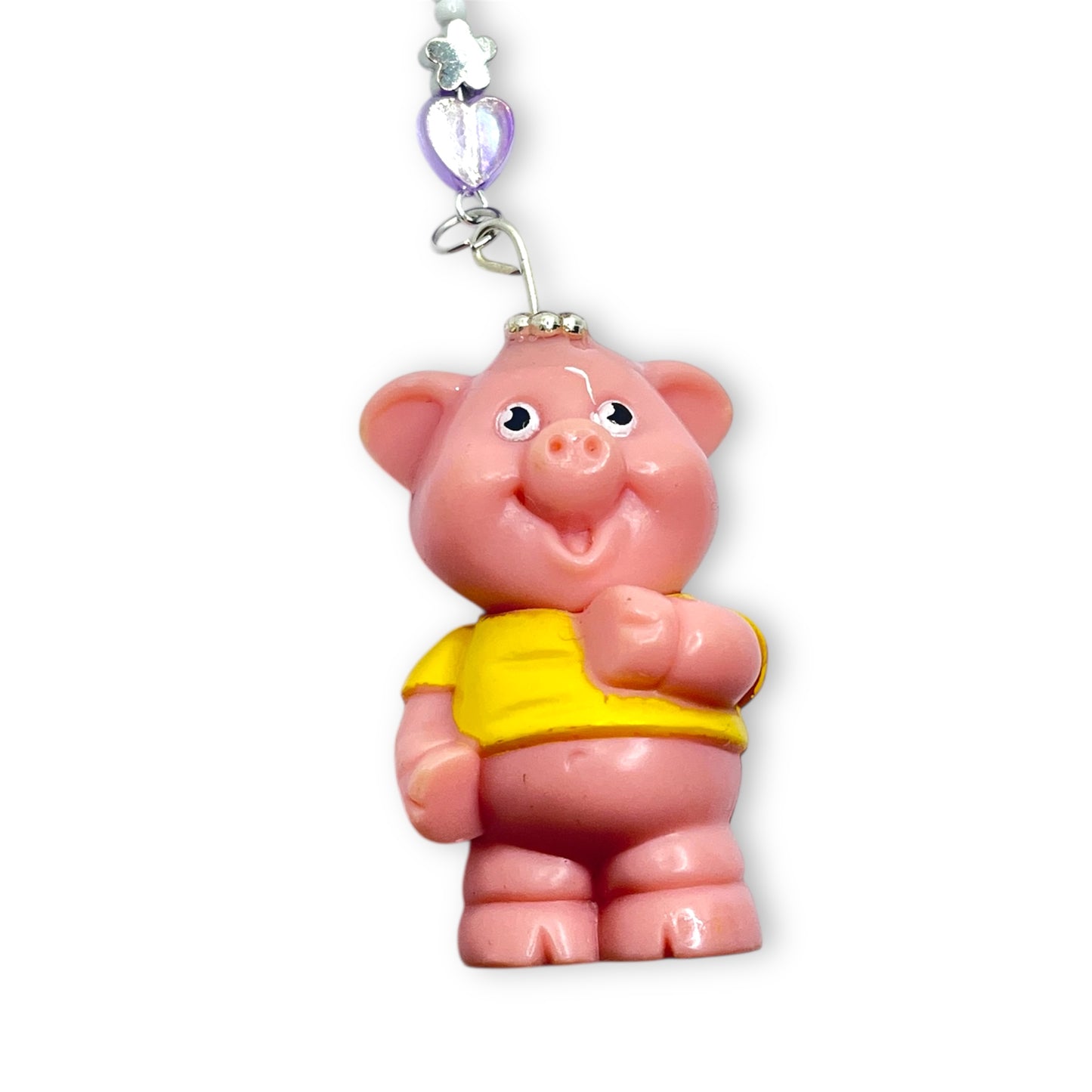 Vintage purple piglet keychain