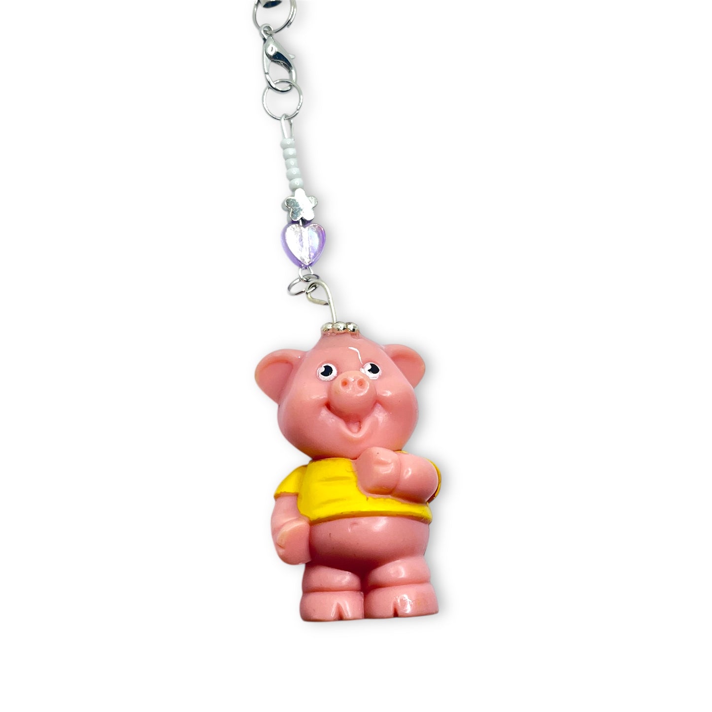 Vintage purple piglet keychain