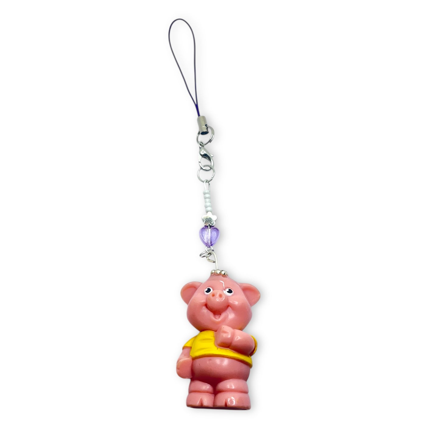 Vintage purple piglet keychain